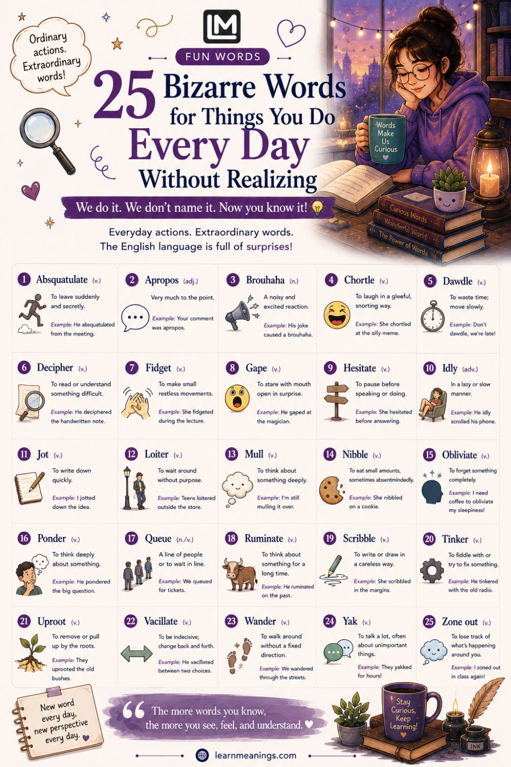 25 Bizarre Words for Things You Do Every Day Without Realizing