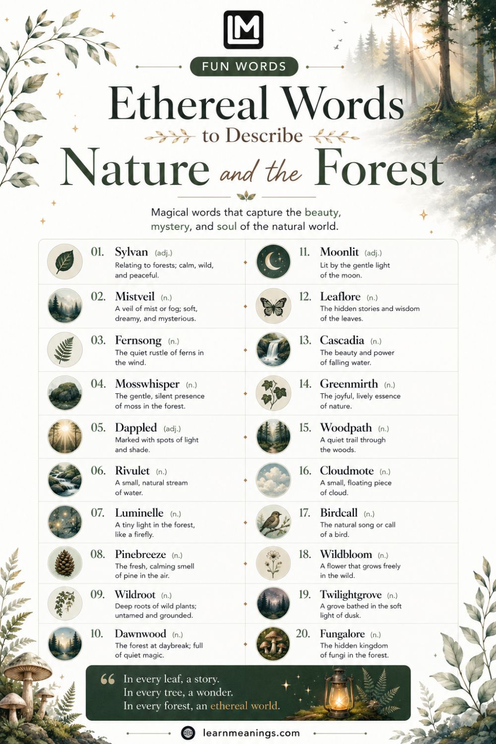Ethereal Words to Describe Nature and the Forest