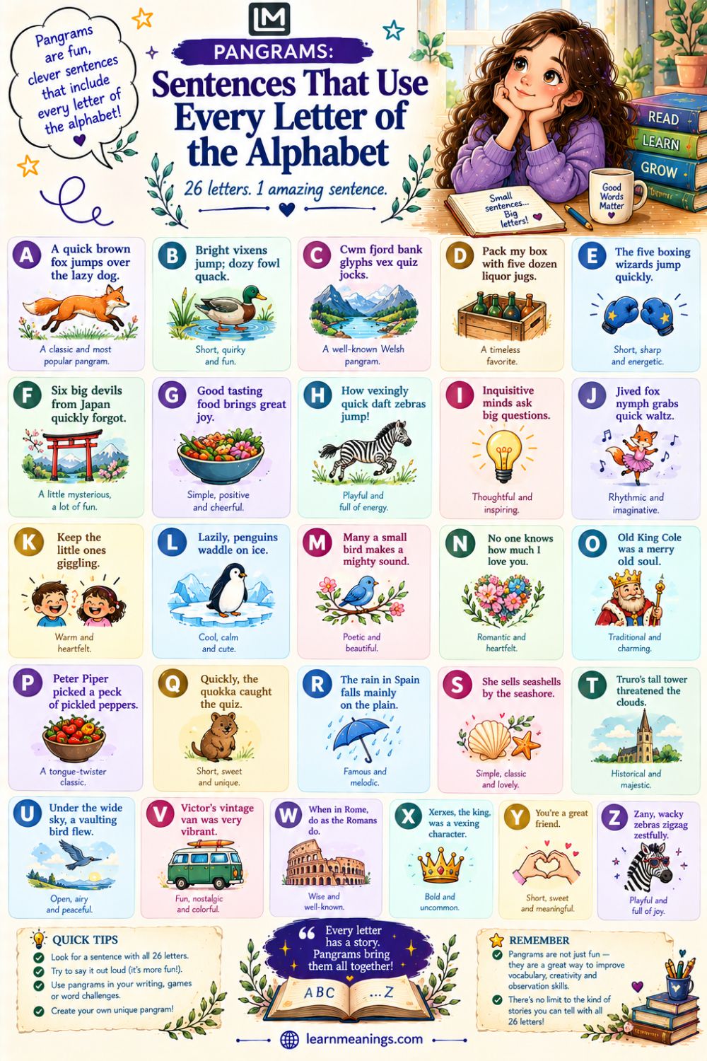Pangrams: Sentences That Use Every Letter of the Alphabet