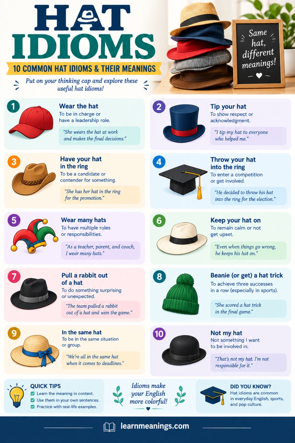 Hat Idioms: 10 Common Hat Idioms & Their Meanings