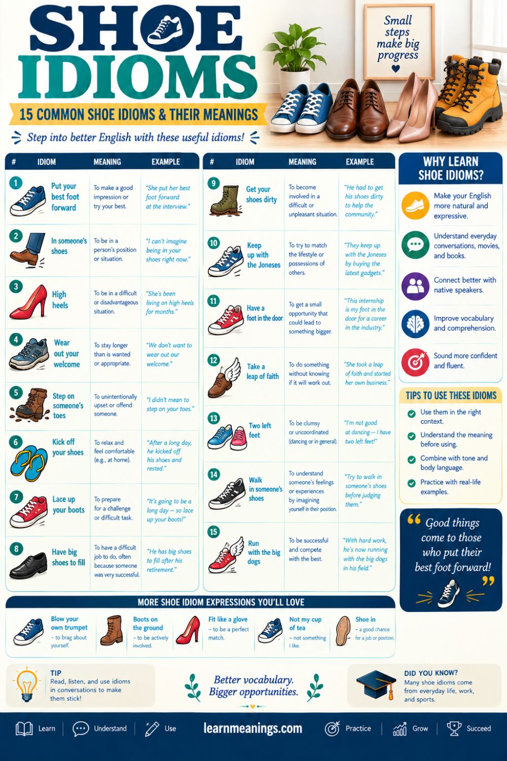 Shoe Idioms: 15 Common Shoe Idioms & Their Meanings