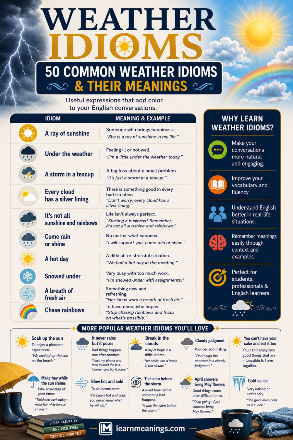 Weather Idioms: 50 Common Weather Idioms & Meanings