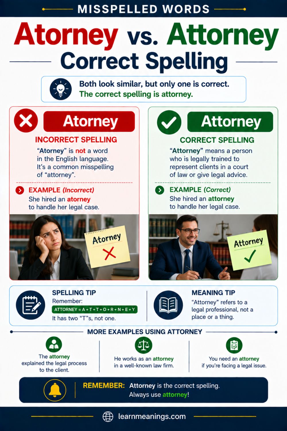 Atorney vs. Attorney: Correct Spelling
