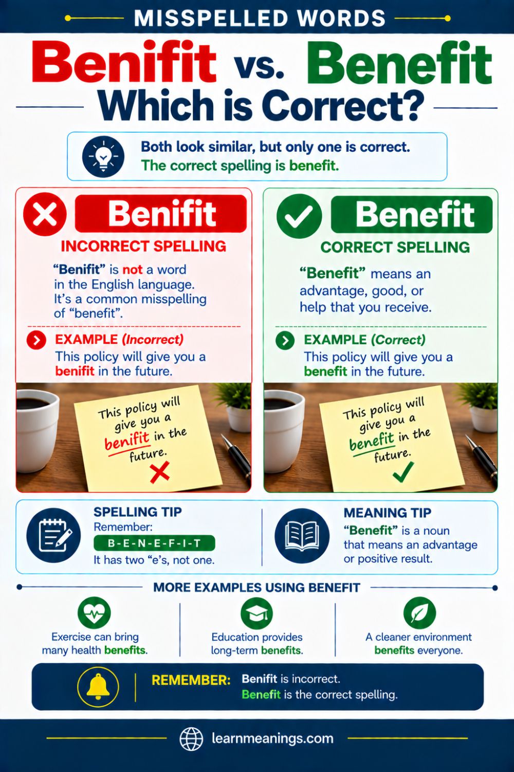 Benifit vs. Benefit: Which is Correct?