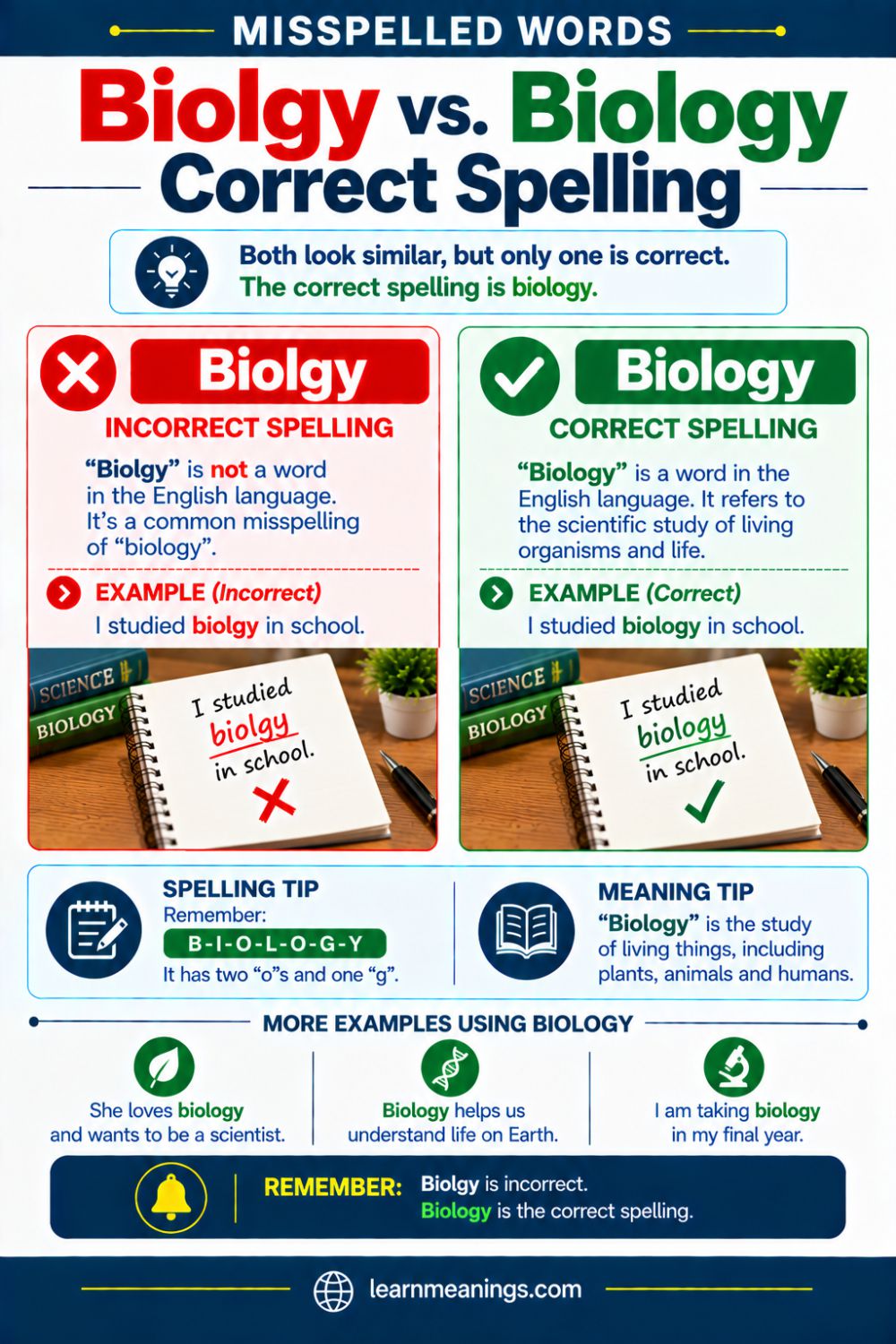 Biolgy vs. Biology: Correct Spelling