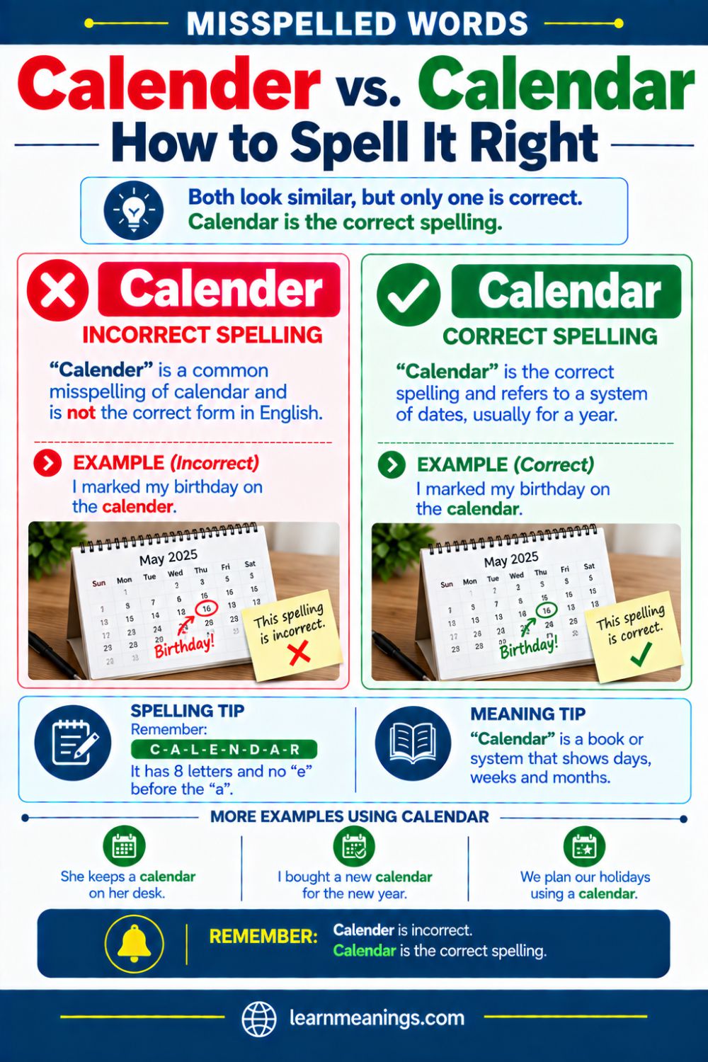 Calender vs. Calendar: How to Spell It Right