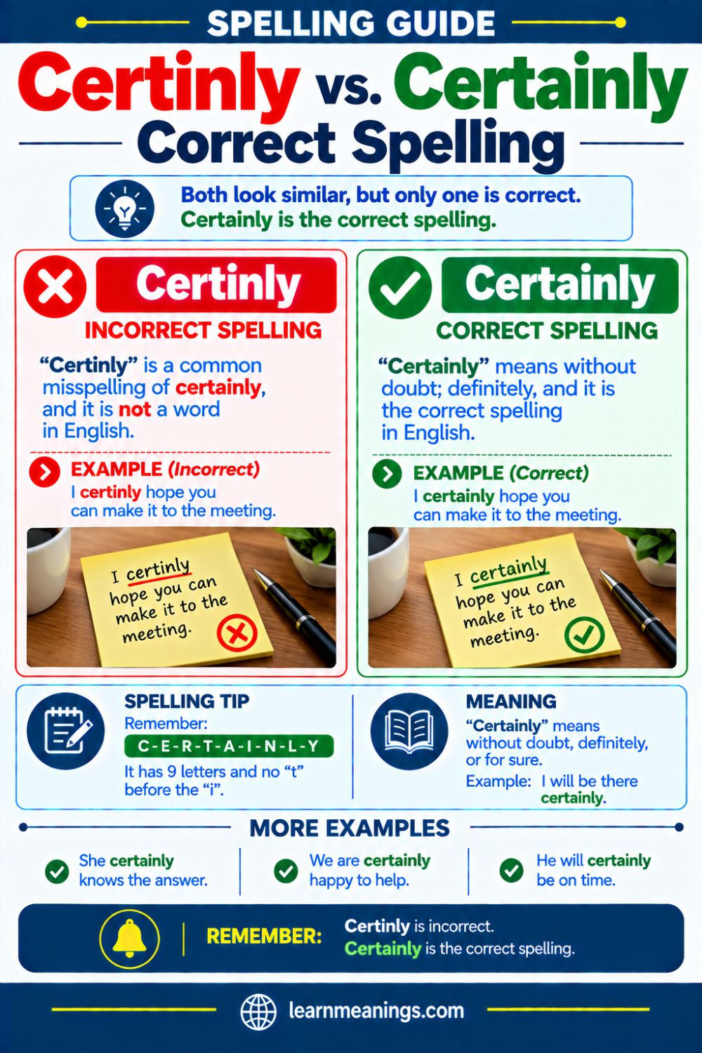 Certinly vs. Certainly: Correct Spelling