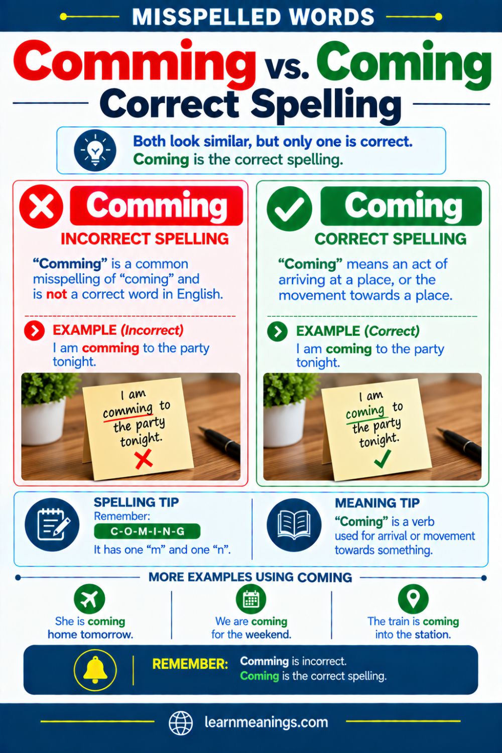 Comming vs. Coming: Correct Spelling