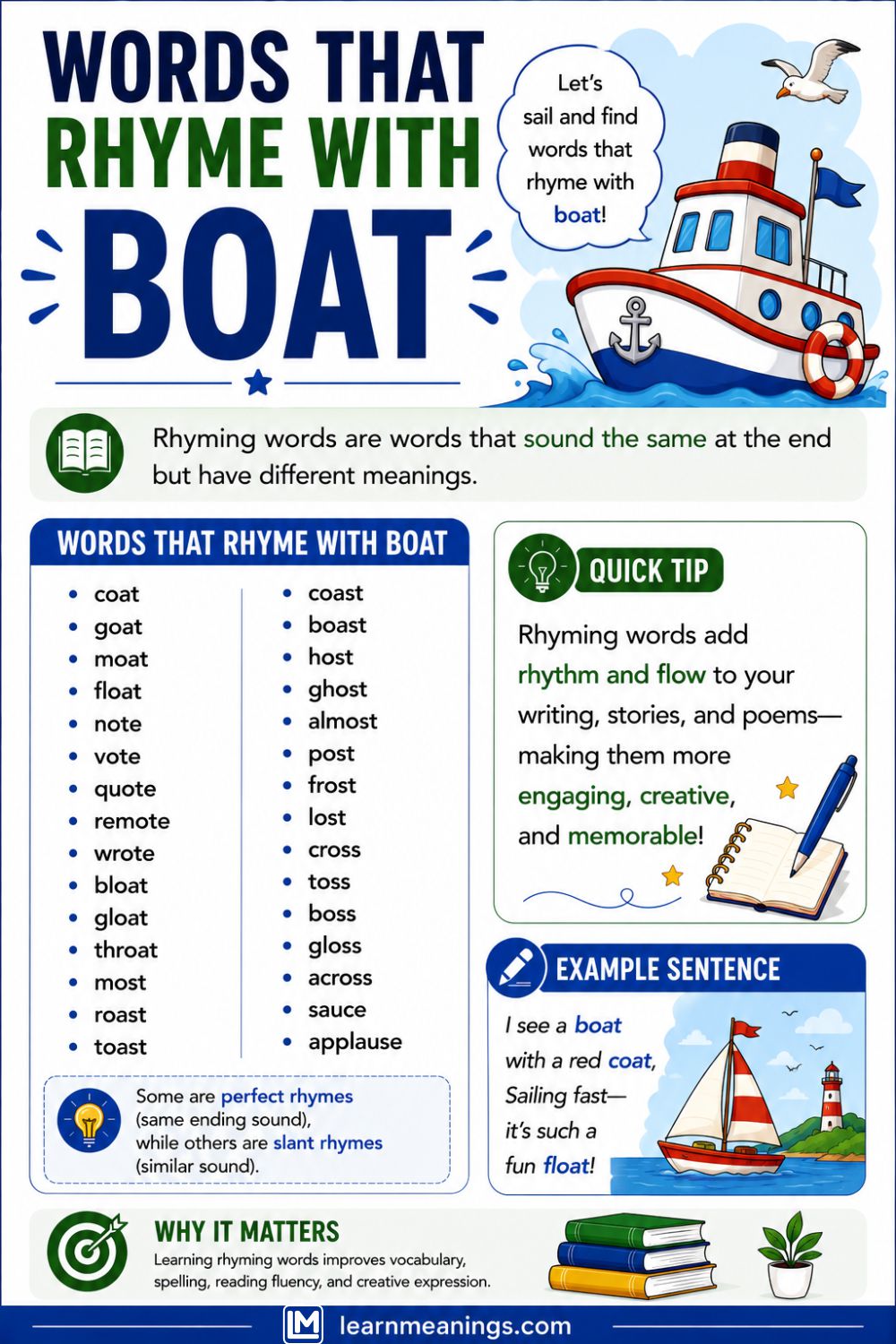 Words That Rhyme With Boat