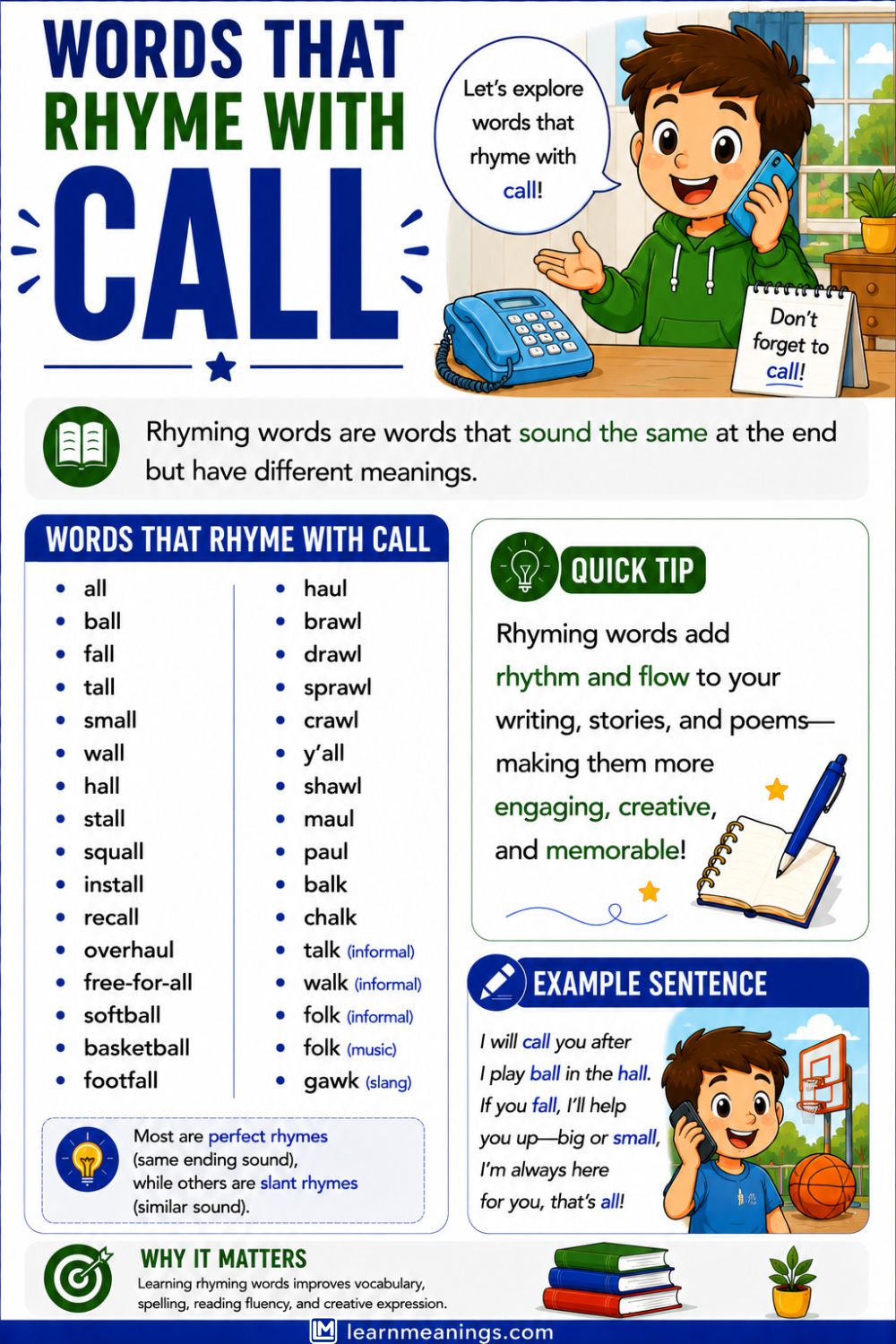 Words That Rhyme With Call