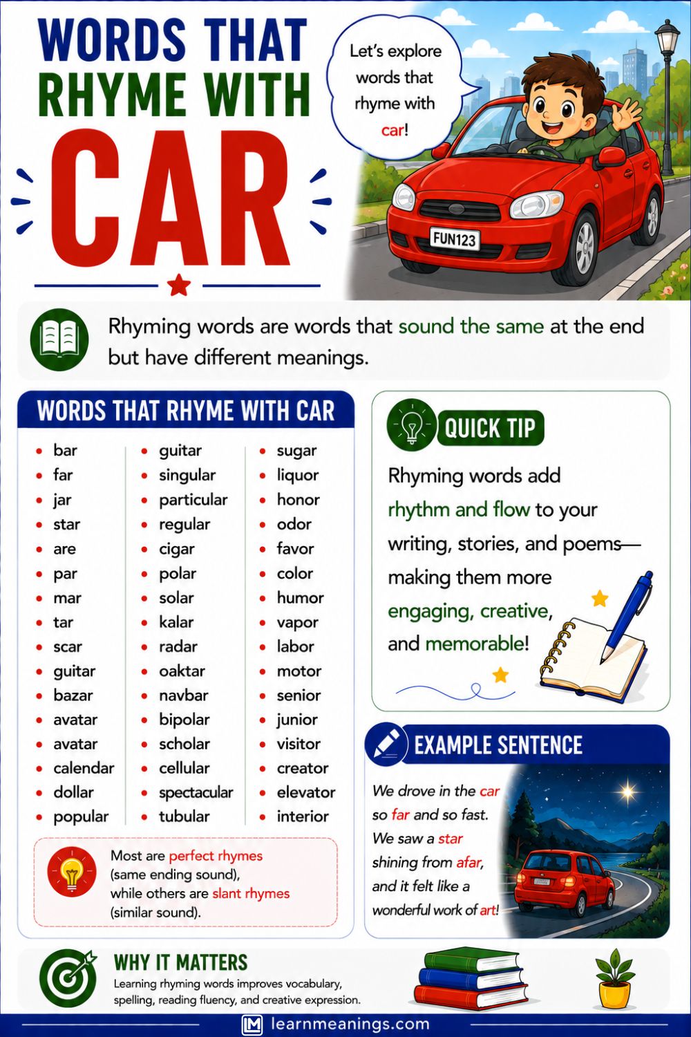 Words That Rhyme With Car