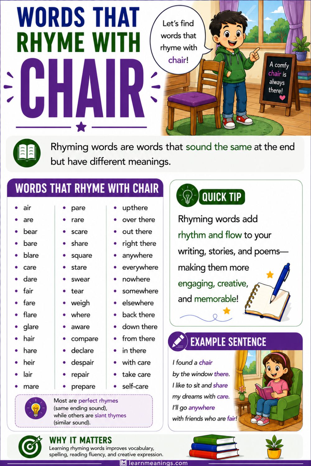 Words That Rhyme With Chair