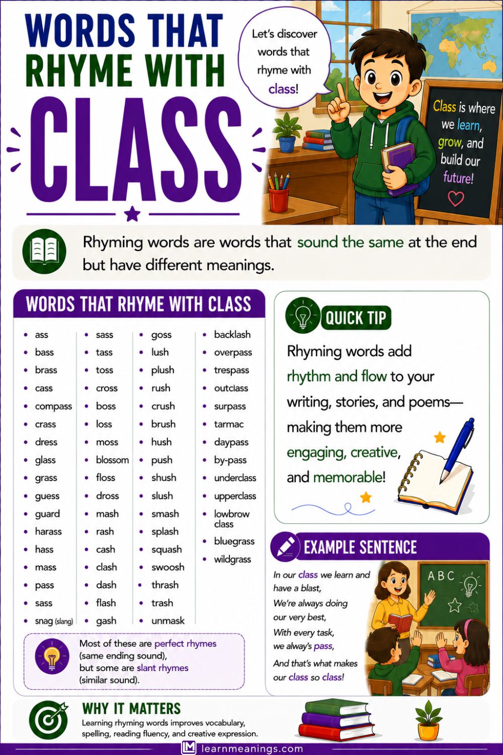 Words That Rhyme With Class