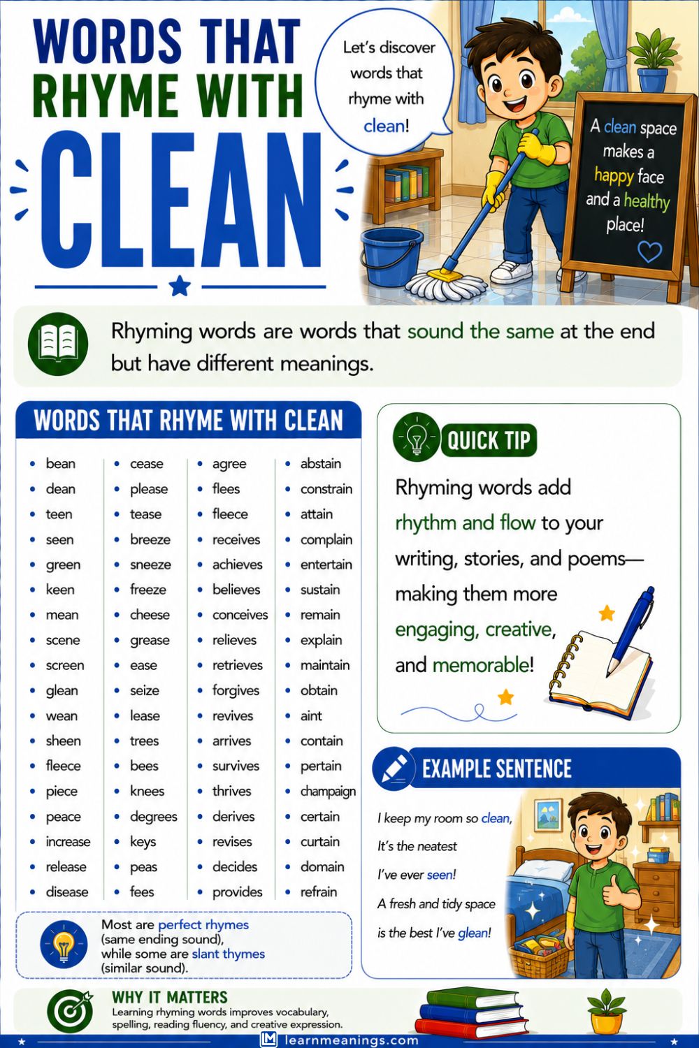 Words That Rhyme With Clean
