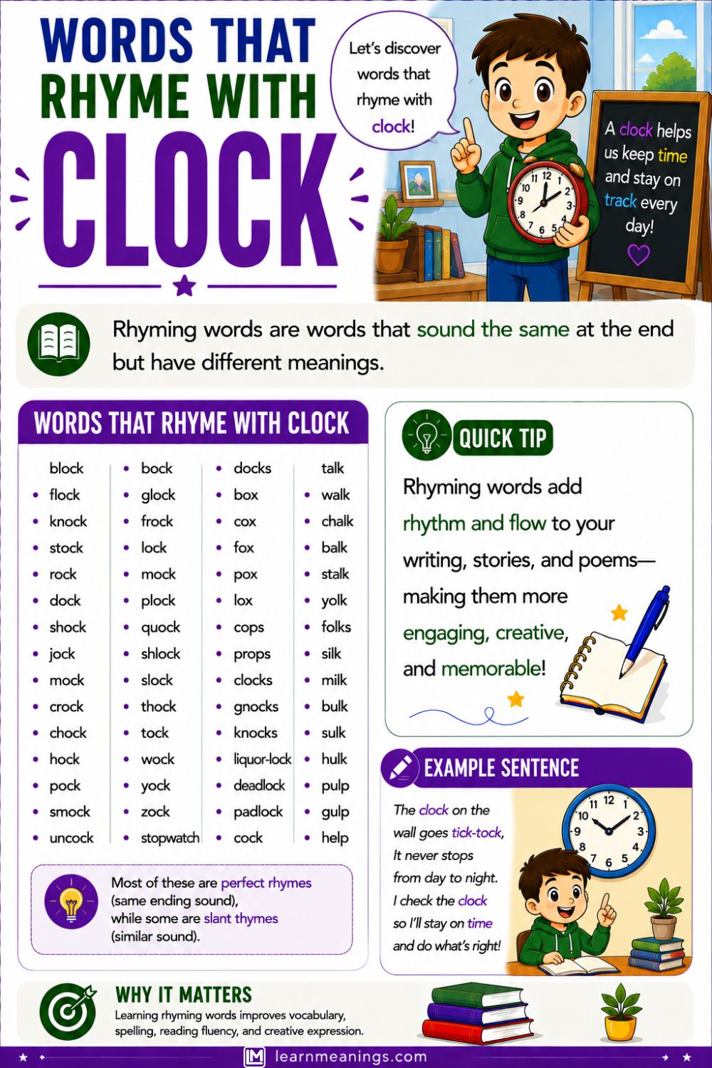 Words That Rhyme With Clock