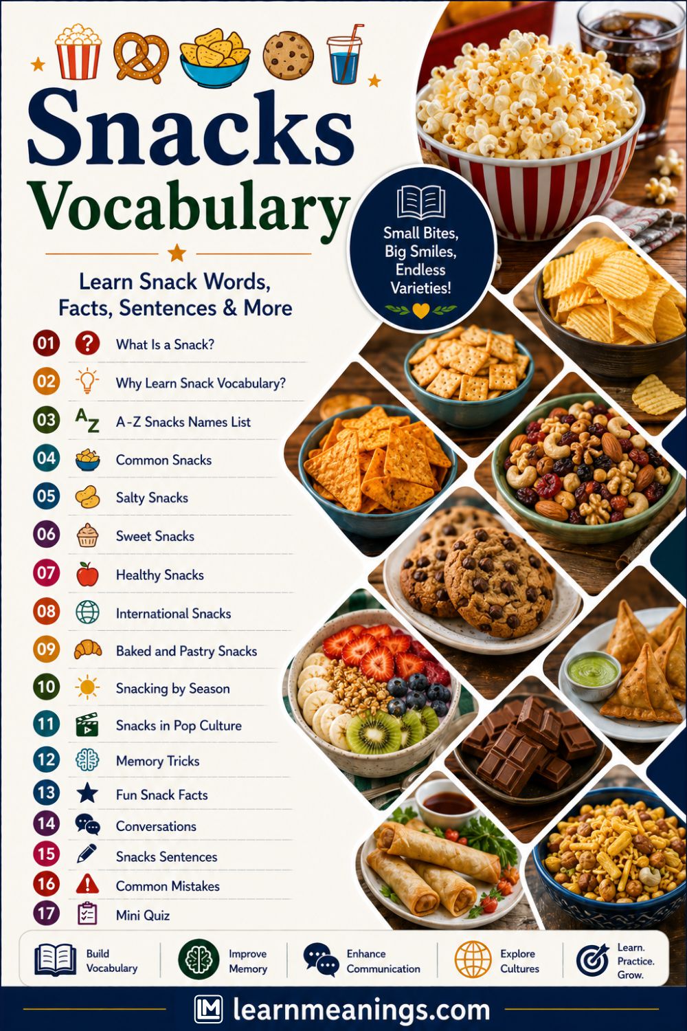 Snacks Vocabulary List