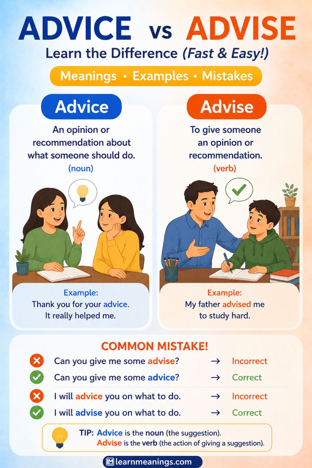 Advice vs Advise