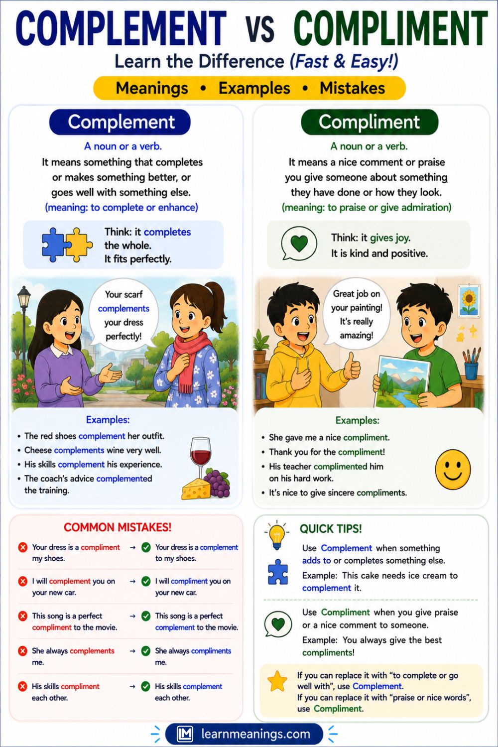 Complement vs Compliment