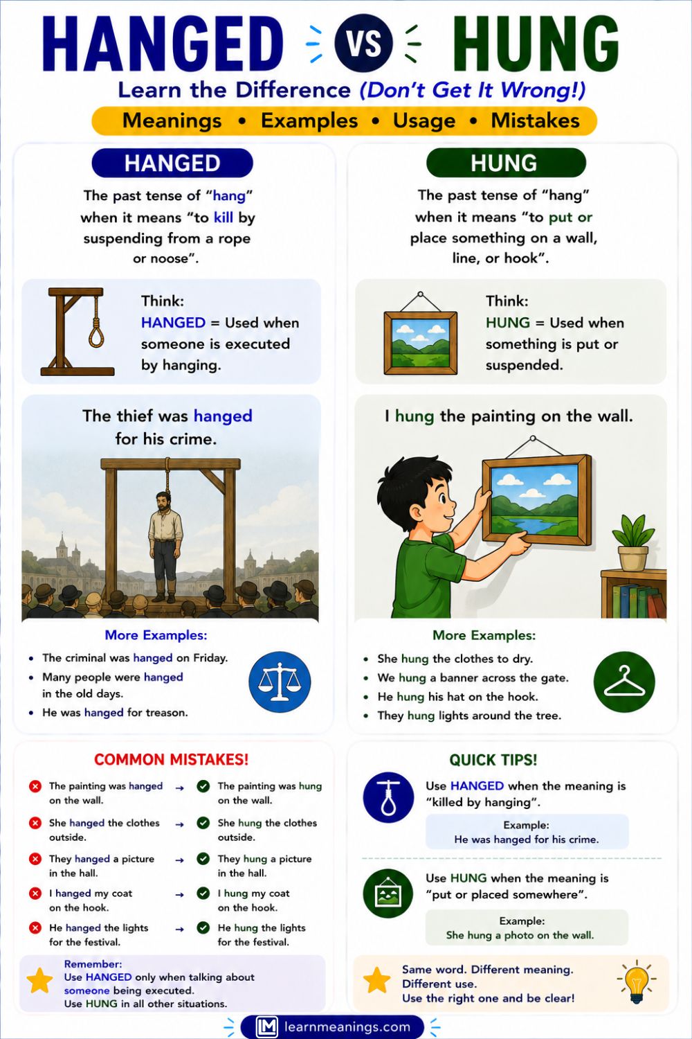 Hanged vs Hung