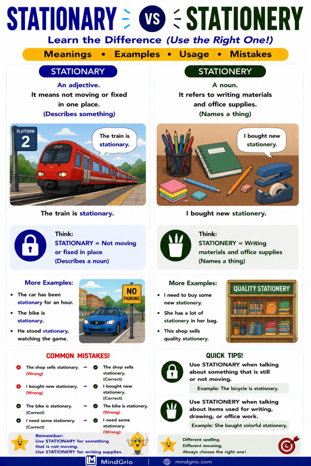 Stationary vs Stationery