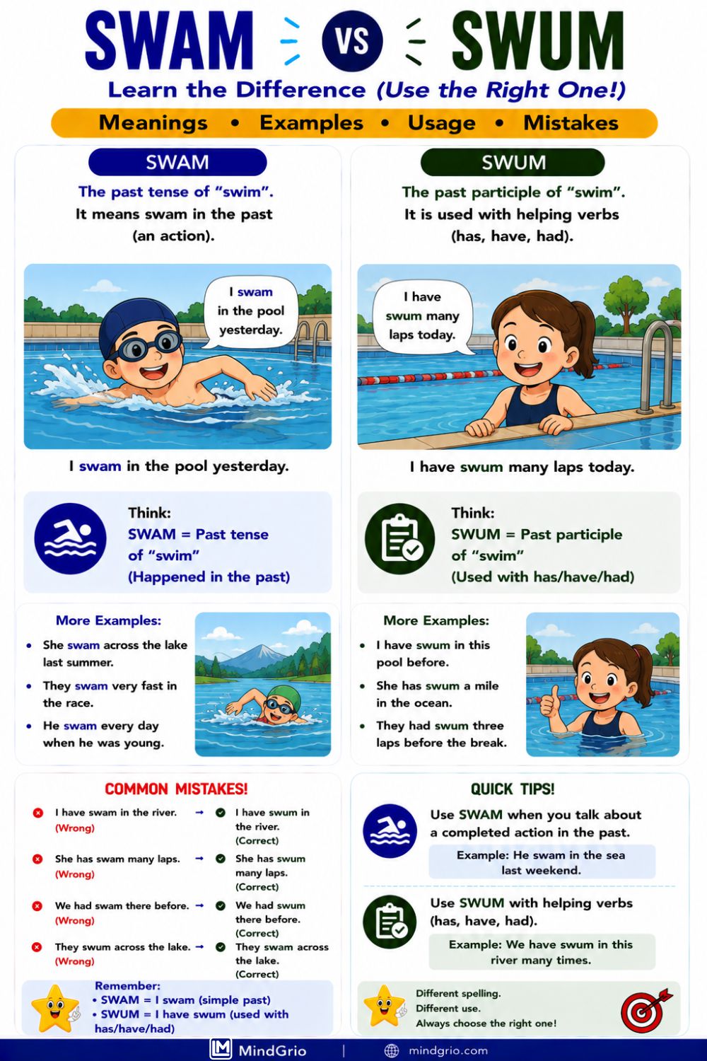 Swam vs Swum