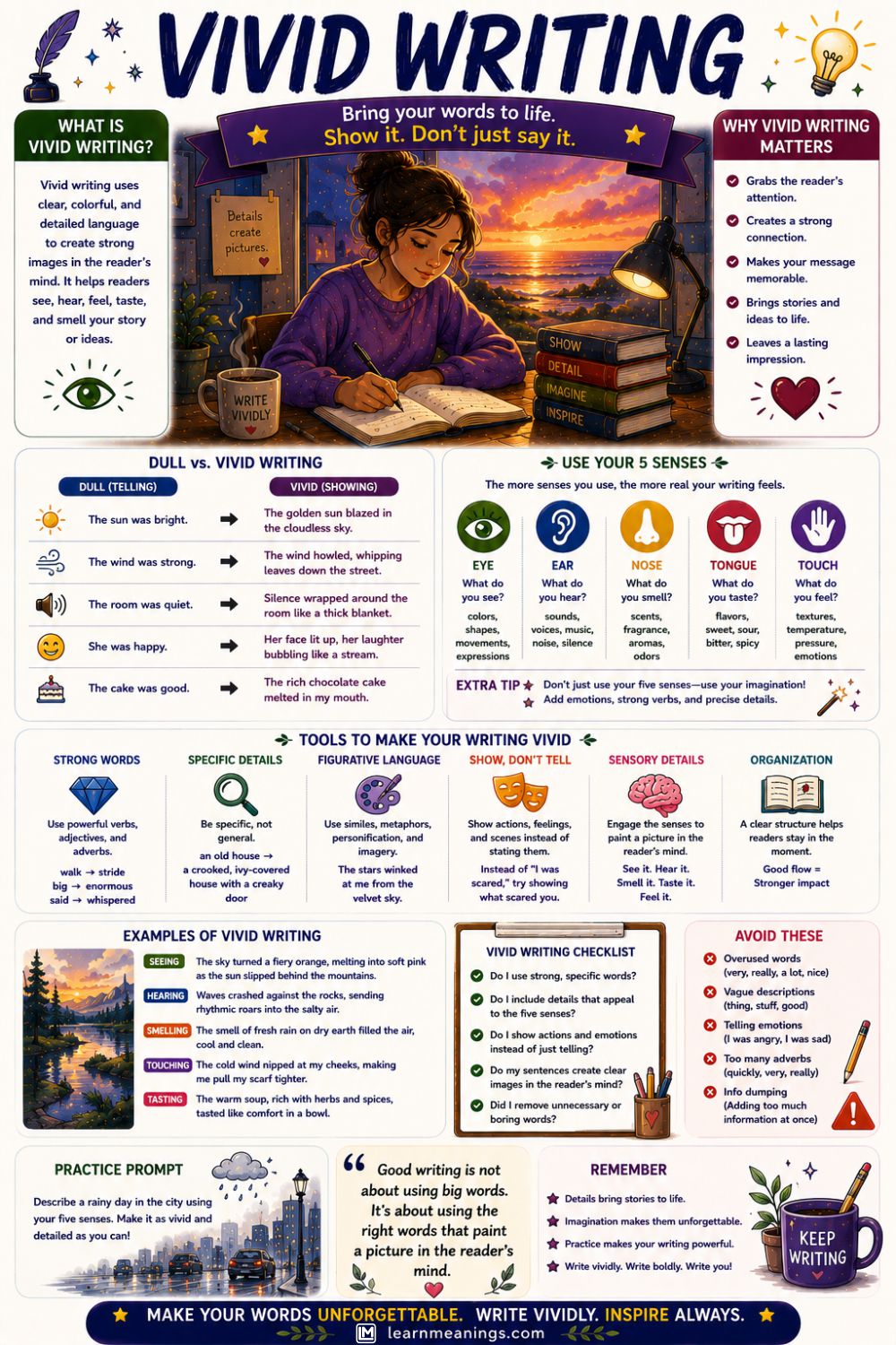 Words to Describe Vivid Writing